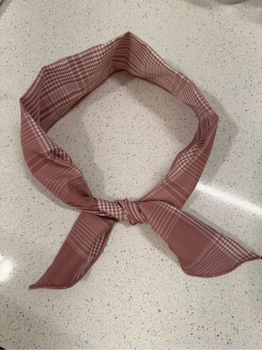 Pink Plaid Wired Headband for Women- Bendable ajustable Hair Wrap